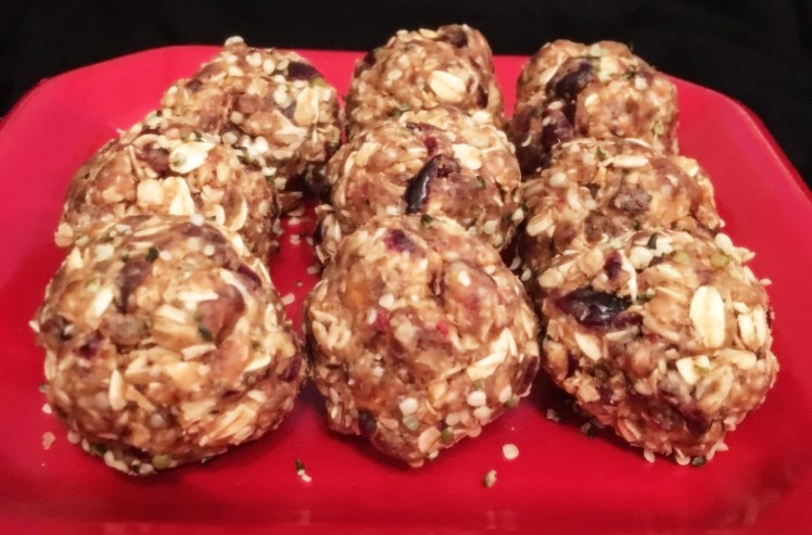 peanut butter cranberry energy bites (modified) via a sweet pea chef