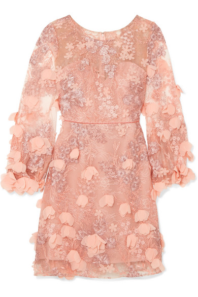 pink tulle dress by marchesa notte via net-a-porter